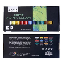 BRUSTRO ACRYLIC Colour Set of 12 shades - 40ml each